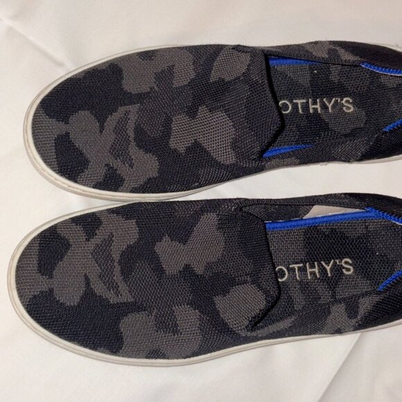 Rothy's The Sneaker Slip On Platform Shoe Women's Gray Camouflage Size 8 - Picture 2 of 7